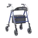 Unicon Rollator Walker with Seat, Foldable Rollator Walker, Reinforced Aluminum Frame, Dual-Height Adjustment, 8" Big Wheels for All Terrain, Weight Capacity 450 lbs,Ideal Gift for Seniors -Blue