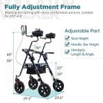 ELENKER All-Terrain Rollator Walker with 10” Wheels