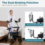 ELENKER All-Terrain Rollator Walker with 10” Wheels