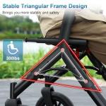 MAXWALK Rollator Walker with Seat, Tall Walkers for Seniors, 12" Big Rubber Wheels All Terrain Rollator Walker with Backrest, Built-in Cable, Foldable and Dual Adjustable Height for 5.3-7ft, Black