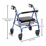 McKesson Bariatric Rollator 35.25 to 39.5 inch Handle Height 146-10215BL-1