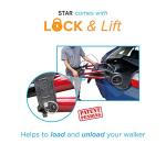 NOVA Star 8 Petite Rollator Walker with Perfect Fit Size System, Lightweight & Foldable, Easy to Lift & Carry, Great for Travel, Color Blue