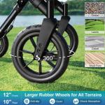 MAXWALK Rollator Walker for Tall Seniors 12'' All Terrain Big Rubber Wheels Open