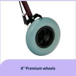 Medline Heavy Duty Steel Bariatric Rollator, 500 lb Weight Capacity, Burgundy