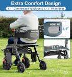 HOMLAND Walkers for Seniors with Seat, Foldable 2 in 1 Rollator Walker Wheelchair Combo, 10" All Terrain Transport Chair with Brakes, Adjustable Seat & Handles, 350lb Capacity, Storage Bag