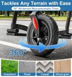 HOMLAND Walkers for Seniors with Seat, Foldable 2 in 1 Rollator Walker Wheelchair Combo, 10" All Terrain Transport Chair with Brakes, Adjustable Seat & Handles, 350lb Capacity, Storage Bag