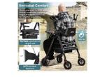 2025 StrollAid 2 In 1 Rollator Walker Transport Chair Heavy Duty 450 Lbs ..