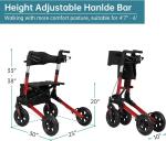 ELENKER Senior Rollator Walker All-Terrain with Seat & 10” Non-Pneumatic Wheels