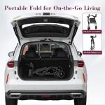 Fvzzin Upright Rollator Walker, Heavy Duty Stand Up Walkers for Seniors with Seat and Reversible Backrest, Foldable Standing Rollator with 8" Anti-Slip PU Wheels, Black