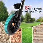 Ambliss Walkers for Seniors with Seat, Foldable Rollator Walker, 300 lbs Weight Capacity, 8" Wheels Dual Height Ajustable, Rolling Walker with Tray for All-Terrain (Red)