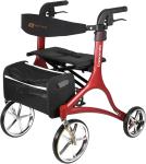 4 Wheel Rollator Walker HEAVY DUTY Adjustable Mobility Aid Backrest Tote Bag