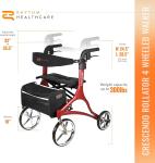 4 Wheel Rollator Walker HEAVY DUTY Adjustable Mobility Aid Backrest Tote Bag