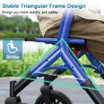 12"+10" Rubber Wheels All-Terrain Rollator Walker w/Seat Folding Adjustable