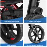 Heavy Duty Folding Rolling Wide Seat Rollator Walker With 10” front wheels 300lb