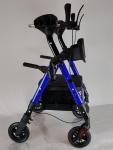 StrollAid Upright Walker for Seniors Heavy Duty 450 lb Stand Up Rollator, Blue