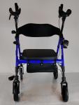 StrollAid Upright Walker for Seniors Heavy Duty 450 lb Stand Up Rollator, Blue