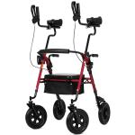 Deluxe OEM ELENKER Rollator Walker Medical Aid Heavy Duty Upright Stand Up Red
