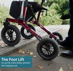 All-Terrain Rollator Walker with Non-Pneumatic Tire and 12'' Front Rubber Wheels