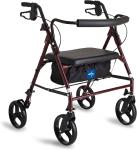 Large Steel Bariatric Rollator Walker W Adjustable Handles & Padded Seat