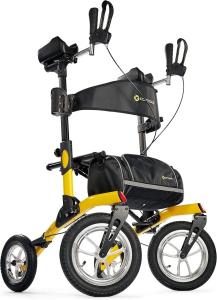 Comodità Tipo Stand Up All Terrain Upright Rollator Walker Seat Pneumatic Tires