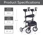 Comodità Tipo Stand Up All Terrain Upright Rollator Walker Seat Pneumatic Tires