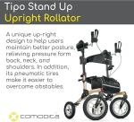 Comodità Tipo Stand Up All Terrain Upright Rollator Walker Seat Pneumatic Tires