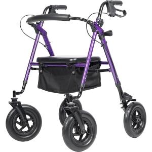 Elenker 10" All Terrain Walker with Seat & Backrest – 300lb Rollator for Elderly