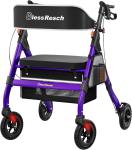 Blessreach Heavy-Duty Foldable Rollator Walker, 450 Lb Capacity, 8" Wheels