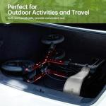 Real Relax All-Terrain Rollator with Seat, Outdoor Off Road Rolling Walker, Compact Folding, with 12” Non-Pneumatic Wheels, Storage Bag, for Seniors, Burgundy