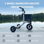 3 Wheel Rollator Walker For Seniors Lightweight Foldable All-Terrain Non-Slip 