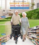 FlyingJoy 3 Wheel Walkers for Seniors,2025 New Ultra Lightweight Foldable Walker for Elderly,Extra Wide Basket for Seniors and Adults with Large Aluminum (Black)