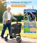 FlyingJoy 3 Wheel Walkers for Seniors,2025 New Ultra Lightweight Foldable Walker for Elderly,Extra Wide Basket for Seniors and Adults with Large Aluminum (Black)