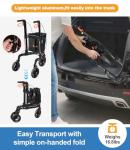 FlyingJoy 3 Wheel Walkers for Seniors,2025 New Ultra Lightweight Foldable Walker for Elderly,Extra Wide Basket for Seniors and Adults with Large Aluminum (Black)