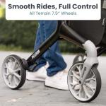 Pelegon Rollator Walker with Seat for Seniors – Lightweight Foldable Walker with Padded Seat & Backrest, Adjustable Handles, Reflective Frame, Carry Bag – Heavy-Duty 300lb Support - Black