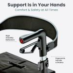 Pelegon Rollator Walker with Seat for Seniors – Lightweight Foldable Walker with Padded Seat & Backrest, Adjustable Handles, Reflective Frame, Carry Bag – Heavy-Duty 300lb Support - Black