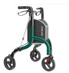 3 Wheel Walker for Seniors, Foldable Wheeled Rollator All-Terrain w/ Cane Holder