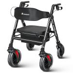 FlyingJoy Ultralight Rollator with Seat, 450Lb Capacity