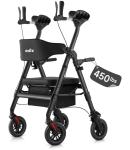 2025 StrollAid 2 In 1 Rollator Walker Transport Chair Heavy Duty 450 Lbs