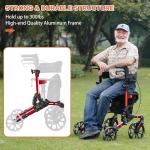 Lightweight Rollator Walker All-Terrain Foldable with seat and Adjustable Height