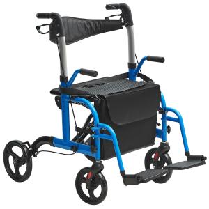 Ultralight Folding Rollator and Transport Chair Combo