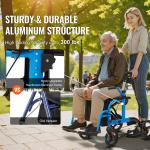 Ultralight Folding Rollator and Transport Chair Combo