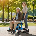Ultralight Folding Rollator and Transport Chair Combo