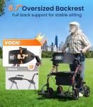 VOCIC Walkers for Seniors Z59, 2 in 1 Walker Wheelchair Combo, 400 LBS Weight Capacity, 10" All Terrain Rollator with Extra Wide Seat & Backrest, Heavy Duty Rollator with Cup Holder，FSA HSA Eligible