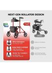 Rollator Walkers for Seniors with Seat, Aluminum Ultra-Compact Travel Rolling