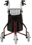 NOVA Traveler 3-Wheel Rollator Walker, All Terrain 8” Wheels w/ Bag/Basket/Tray
