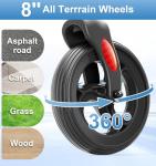 Upright Walkers for Seniors, Stand Up Rollator Walker with Adjustable Padded Armsupport & Seat, Folding Rolling Walker with 8'' Wheel Suitable for All Terrain, Black