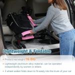 StrollAid 3 Wheel Walkers for Seniors, Foldable Rollator Walker with Tray & Large Storage Bag, 10" Big Wheel for All Terrain, 350 lb Weight Capacity, Pink