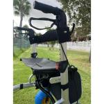 Rollator Walker: Puncture-Proof Wheels, Adjustable Height, Folding Outdoor