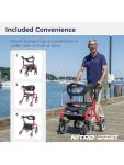 New Drive Medical Nitro Sprint Hemi Rollator Walker Heavy Duty w/Seat Petite Red