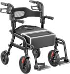 2-in-1 Rollator Walker Wheelchair Combo 10in All-Terrain 350lb - NIB